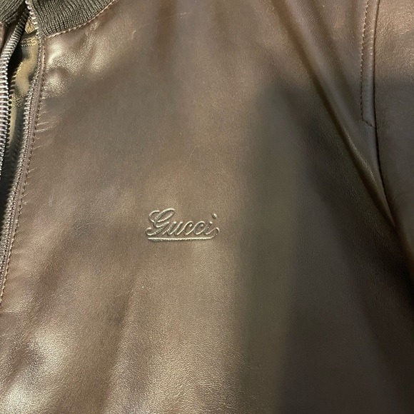 Dark brown soft leather Gucci Jacket. - Picture 5 of 8